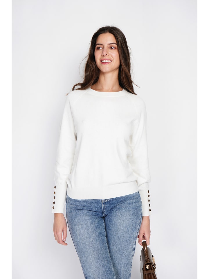 ASSUILI Sweter w kolorze białym rozmiar: 34