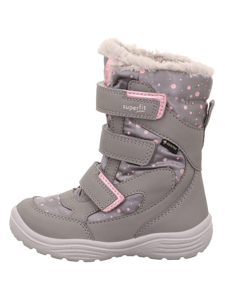 superfit Skórzane kozaki zimowe "Crystal" w kolorze szarym rozmiar: 26