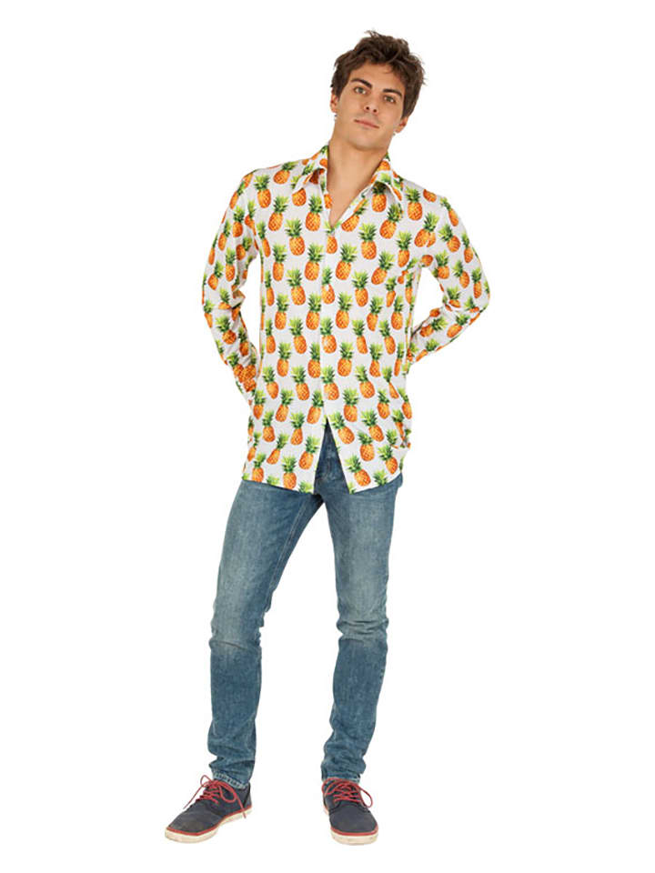 CHAKS Koszula kostiumowa "Ananas" w kolorze błękitnym ze wzorem rozmiar: XL