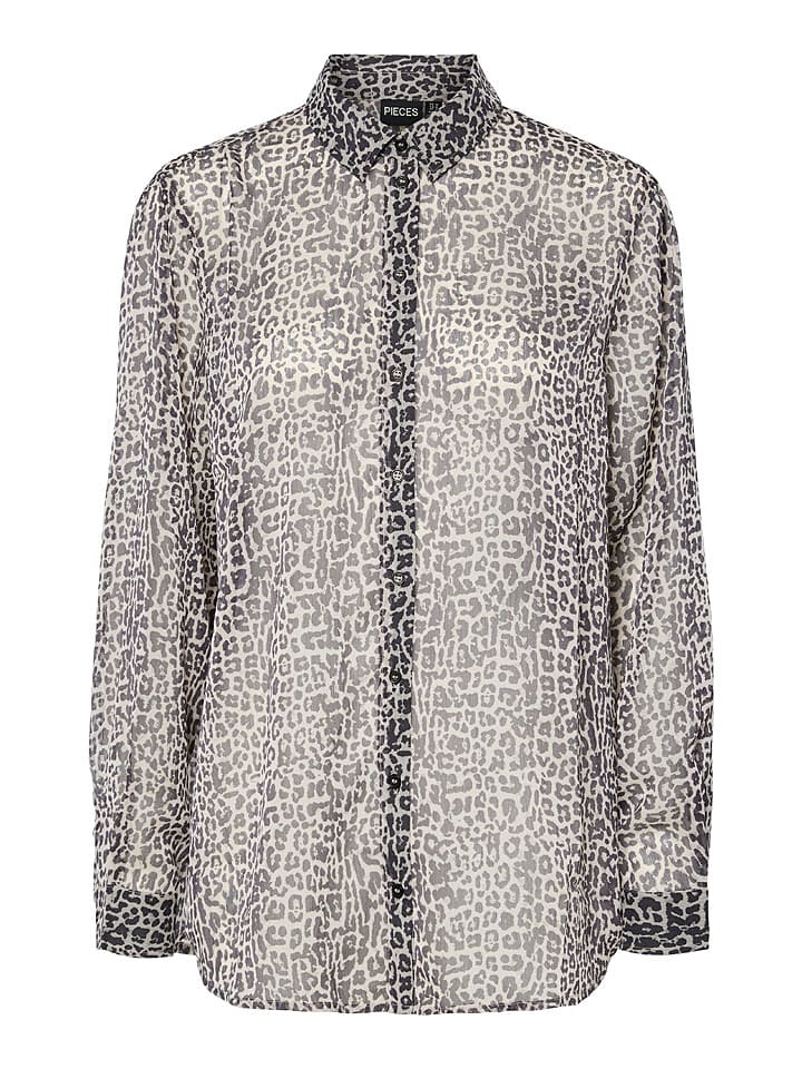 Pieces Bluzka "Pcjamaca" w kolorze czarno-białym rozmiar: M