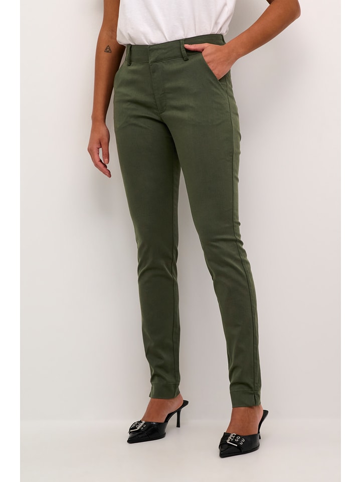 Kaffe Spodnie chino "Lea" w kolorze khaki rozmiar: 44