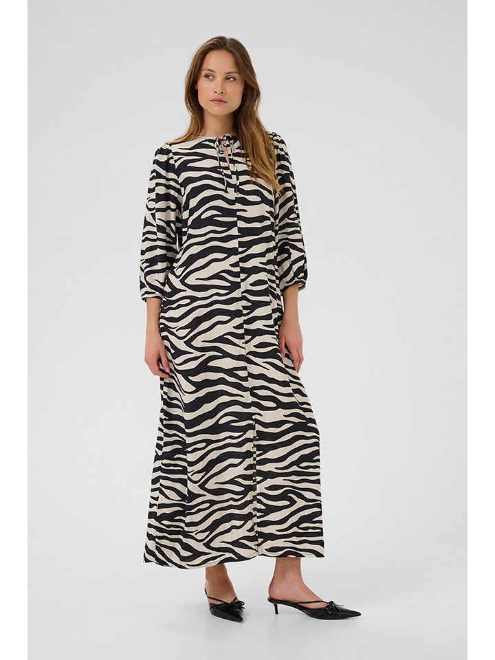 Kaffe Sukienka w kolorze kremowo-czarnym rozmiar: 34