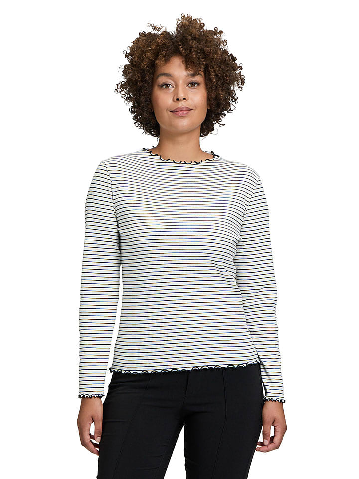 CARTOON Koszulka w kolorze kremowo-czarnym rozmiar: 42