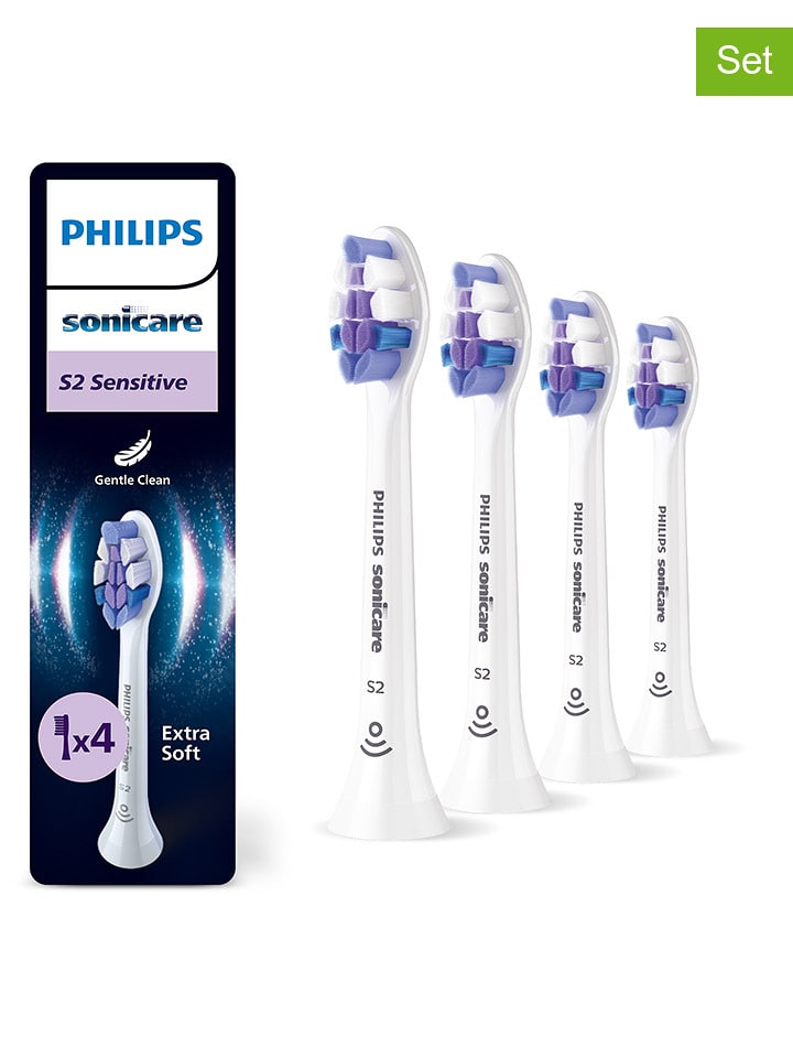 PHILIPS sonicare Wymienne końcówki (4 szt.) "Sensitive" w kolorze białym rozmiar: onesize