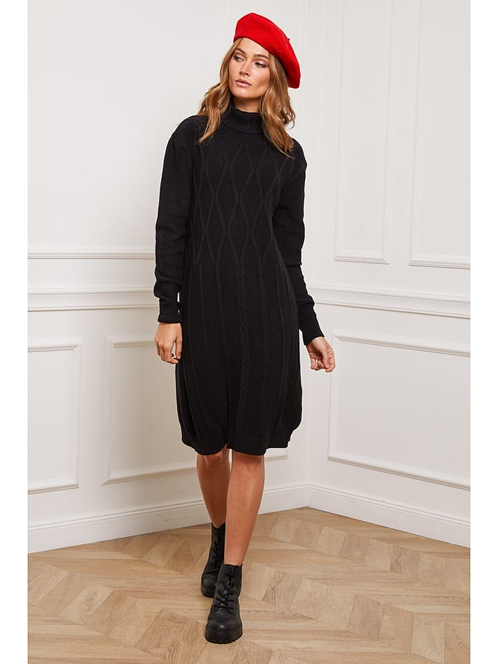 Joséfine Sukienka dzianinowa "Felicidad" w kolorze czarnym rozmiar: S