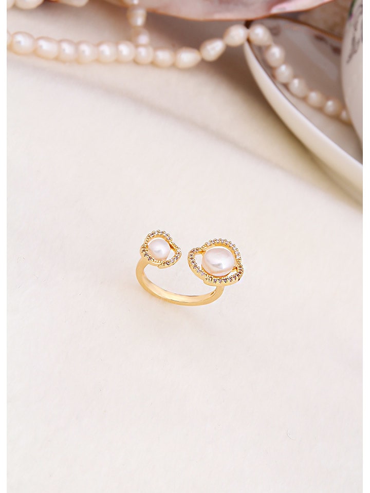 L'Atelier de Gaia Pozłacany pierścionek z perłami rozmiar: onesize