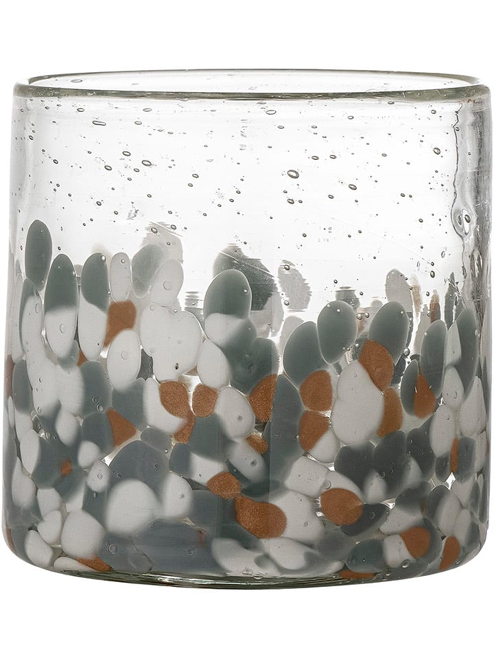 Bloomingville Świecznik "Lindie" w kolorze biało-szaro-jasnobrązowym - wys. 12 x Ø 12 cm rozmiar: onesize