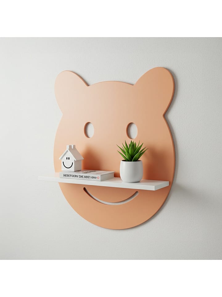 Woody Kids Regał ścienny w kolorze biało-pomarańczowym - 33 x 35 x 10 cm rozmiar: onesize