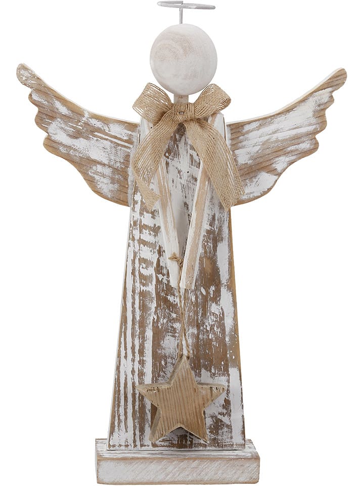 GILDE Dekoracja "Holy halo" w kolorze jasnobrązowo-białym - wys. 35 cm rozmiar: onesize