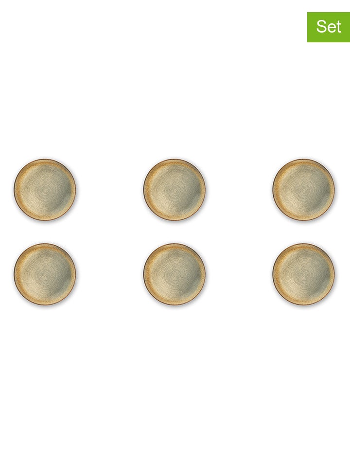 Trendy Kitchen by EXCÉLSA Talerze głębokie (6 szt.) "Demetra" w kolorze biało-beżowym - Ø 18 cm rozmiar: onesize