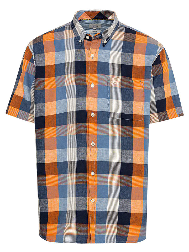 Camel Active Koszula - Regular fit - w kolorze pomarańczowo-niebieskim rozmiar: 6XL