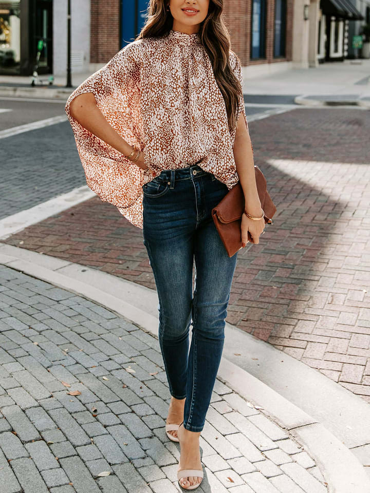 LA Angels Bluzka w kolorze brązowo-kremowym rozmiar: S