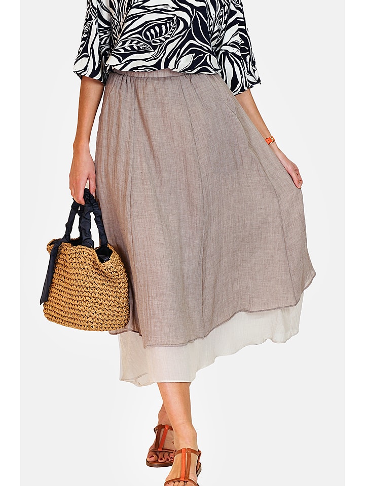 Le Jardin du Lin Lniana spódnica w kolorze szarobrązowym rozmiar: 34