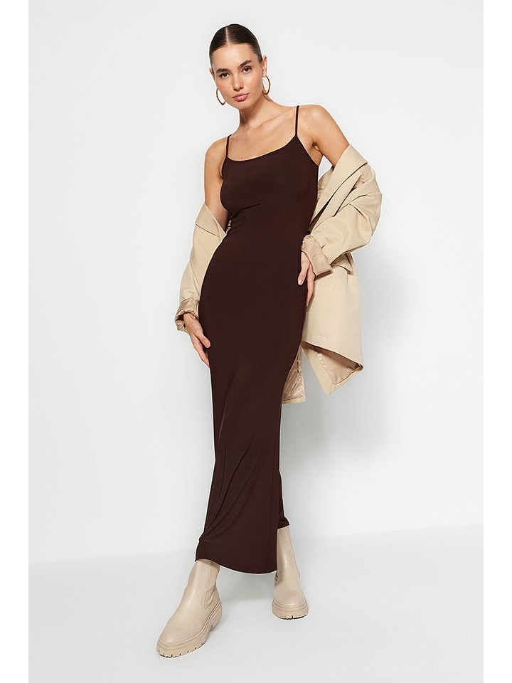 trendyol Sukienka w kolorze ciemnobrązowym rozmiar: XL