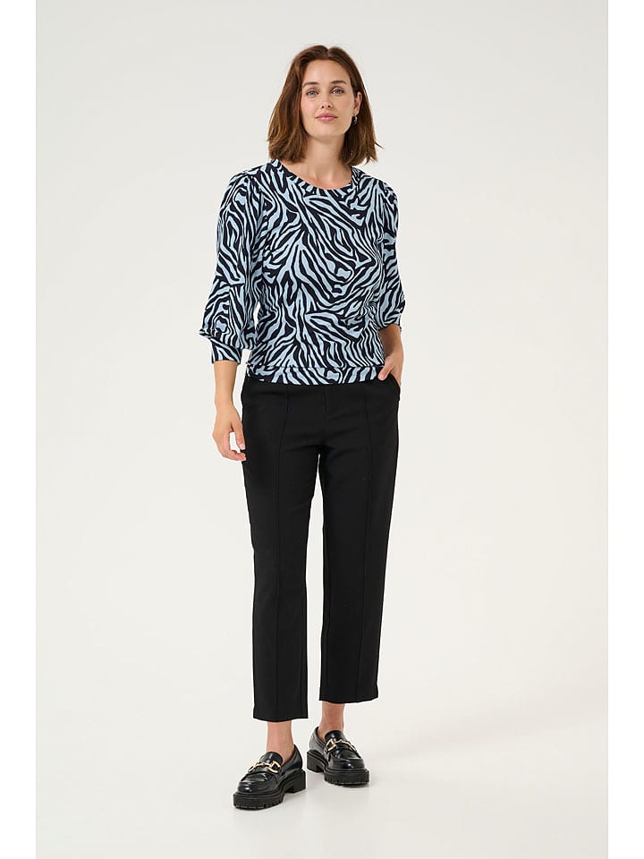 Kaffe Koszulka "Lvanna" w kolorze błękitno-czarnym rozmiar: S