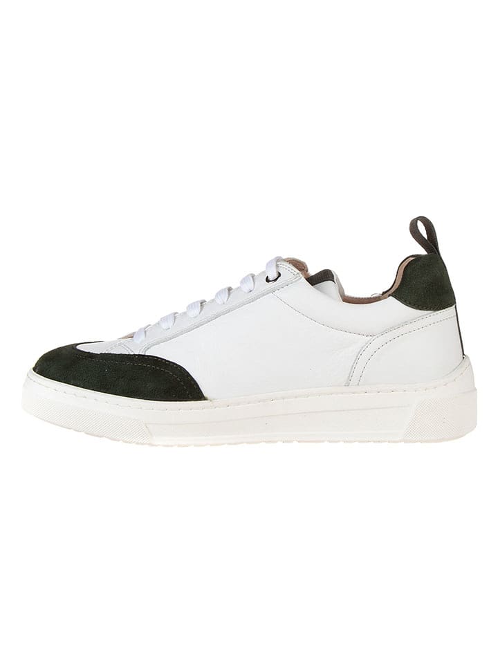 Unisa Skórzane sneakersy w kolorze biało-oliwkowym rozmiar: 41