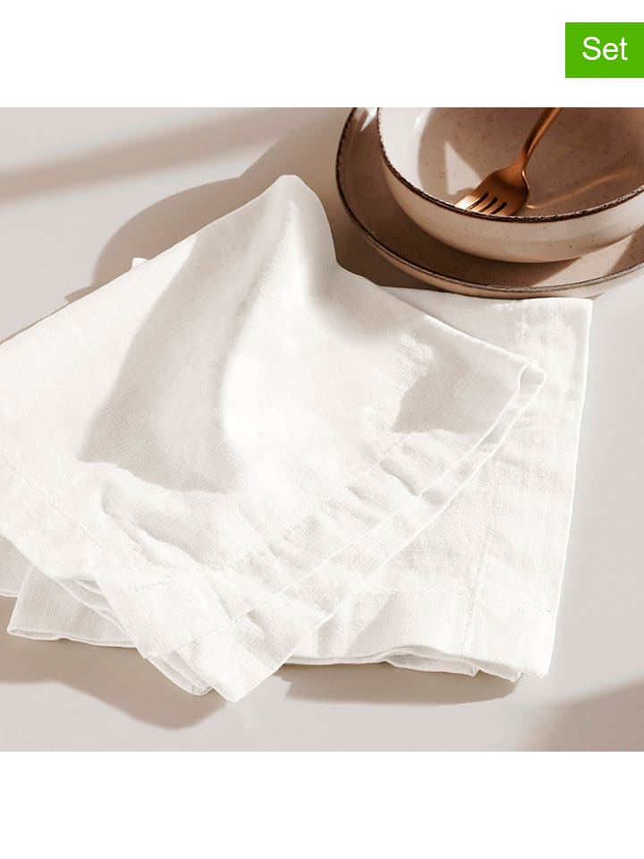 Mint Rugs Serwetki (2 szt.) w kolorze białym - 40 x 40 cm rozmiar: 40x40 cm