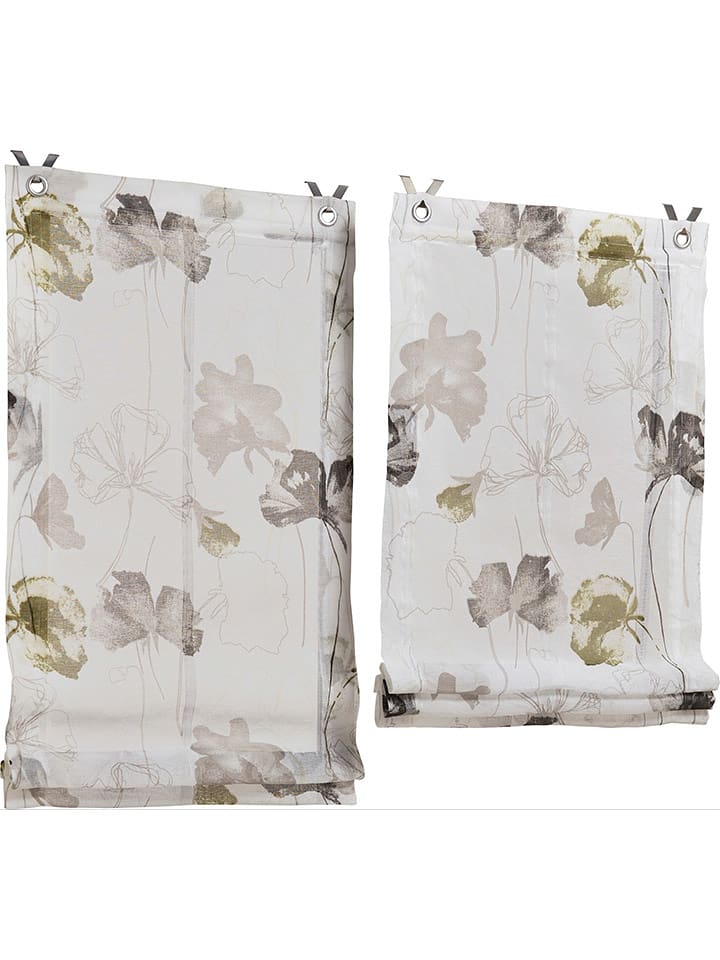 heine home Roleta rzymska w kolorze biało-beżowym rozmiar: 140x120 cm