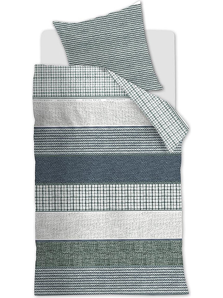 Rivièra Maison Komplet pościeli "Tailor" w kolorze zielonym rozmiar: 200x200 cm