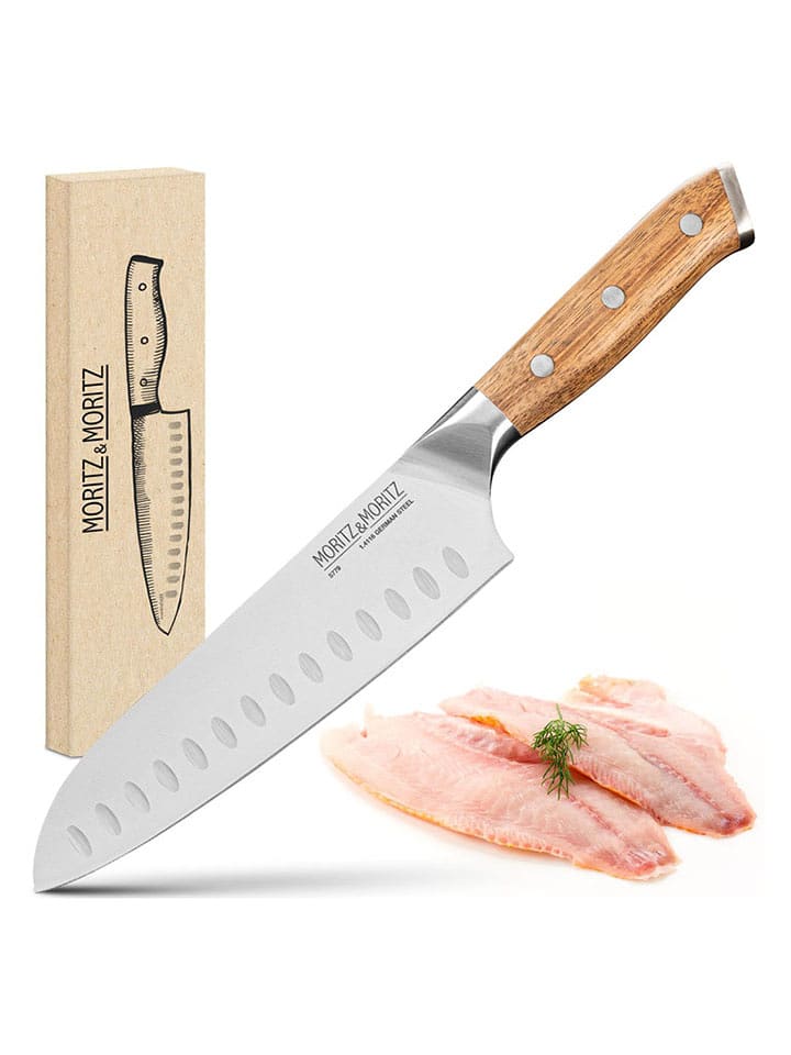Moritz & Moritz Nóż Santoku w kolorze jasnobrązowym - dł. 31 cm rozmiar: onesize