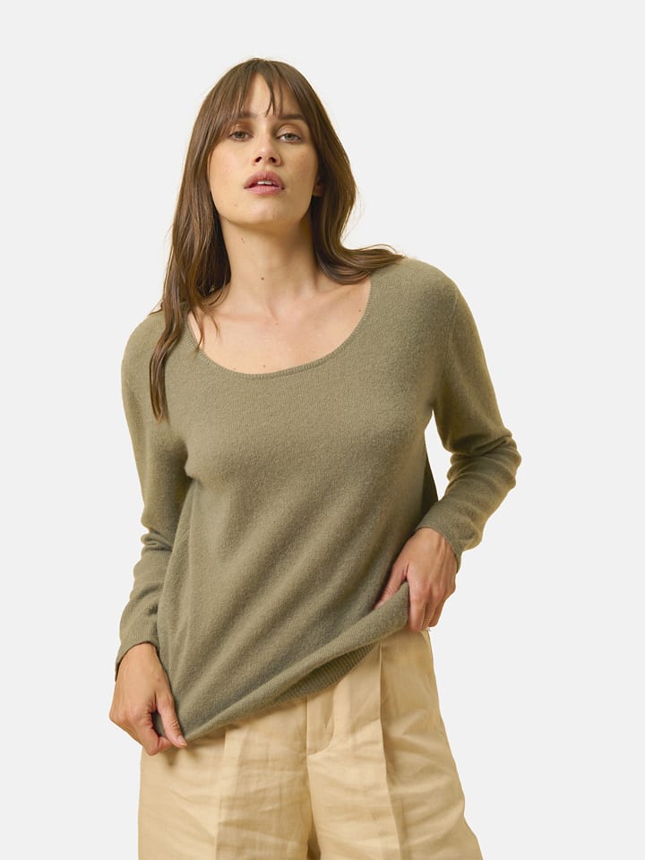 Just Cashmere Kaszmirowy sweter "Fiona" w kolorze khaki rozmiar: S