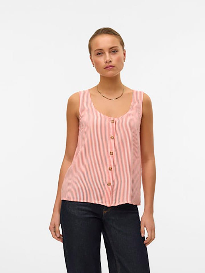Vero Moda Top w kolorze czerwono-białym rozmiar: XS