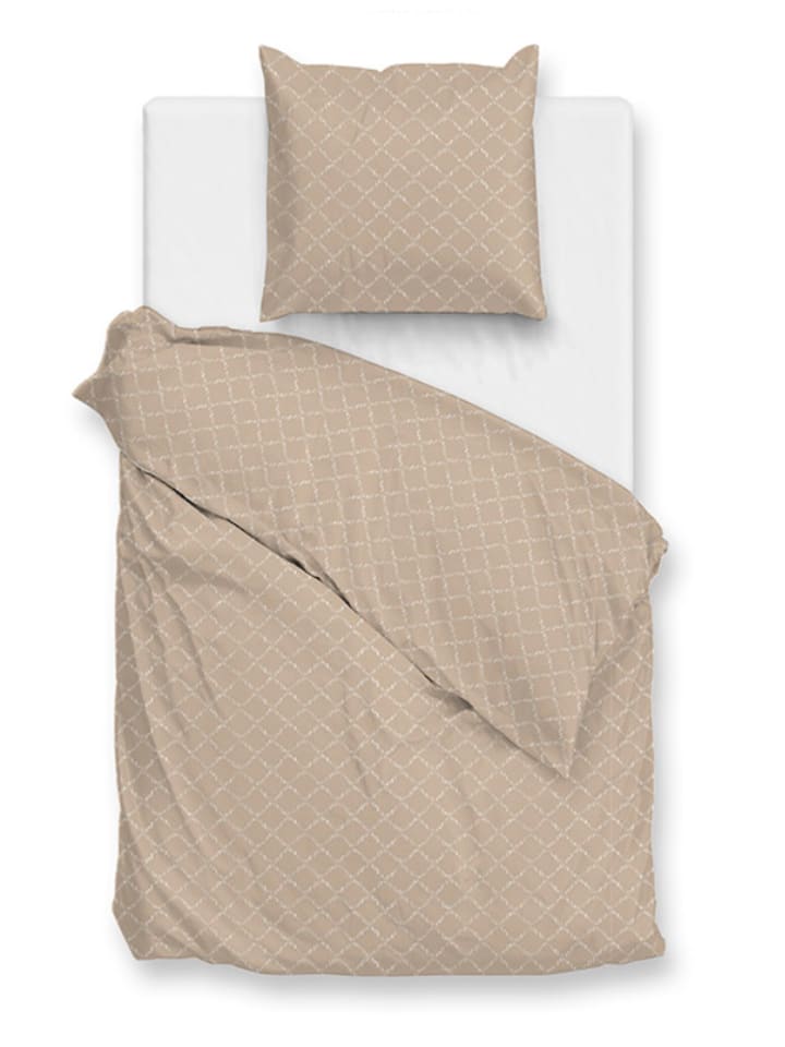 Zo!Home Komplet pościeli "Satinado" w kolorze beżowym z mako-satyny rozmiar: 240x220 cm