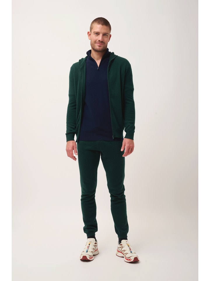 Just Cashmere Kaszmirowy kardigan "Elliot" w kolorze ciemnozielonym rozmiar: XXL