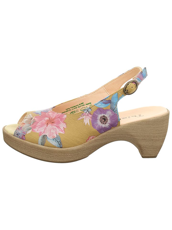 Think! Skórzane sandały w kolorze żółtym rozmiar: 40