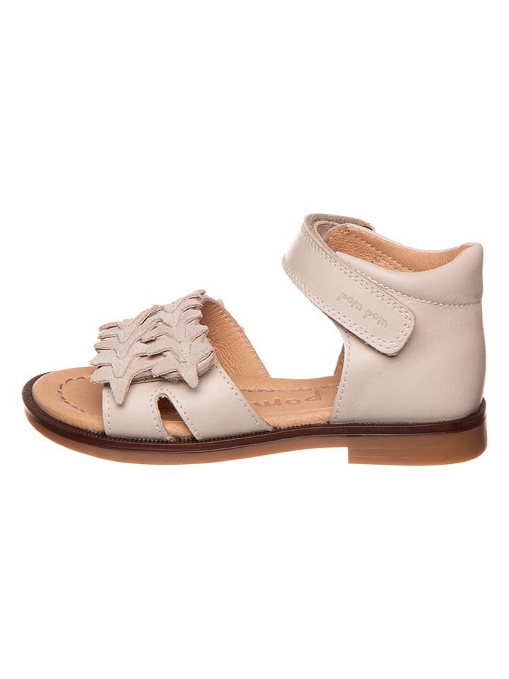 POM POM Skórzane sandały w kolorze beżowym rozmiar: 26
