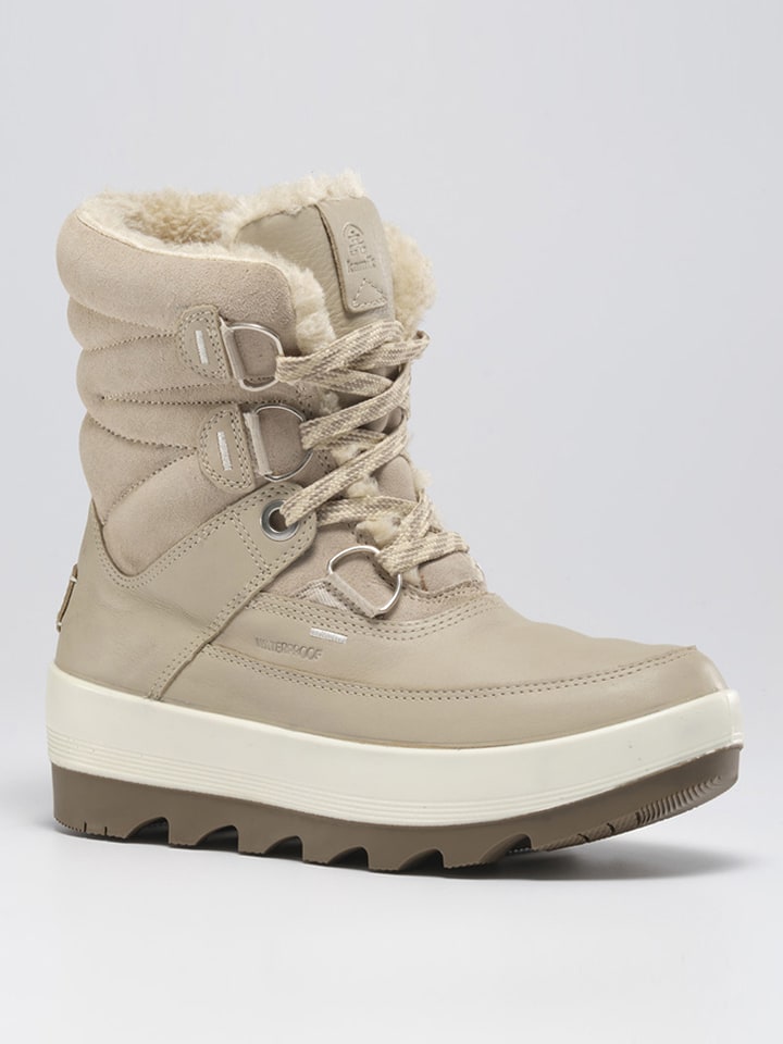 Kamik Skórzane kozaki zimowe "Celestem" w kolorze beżowym rozmiar: 37