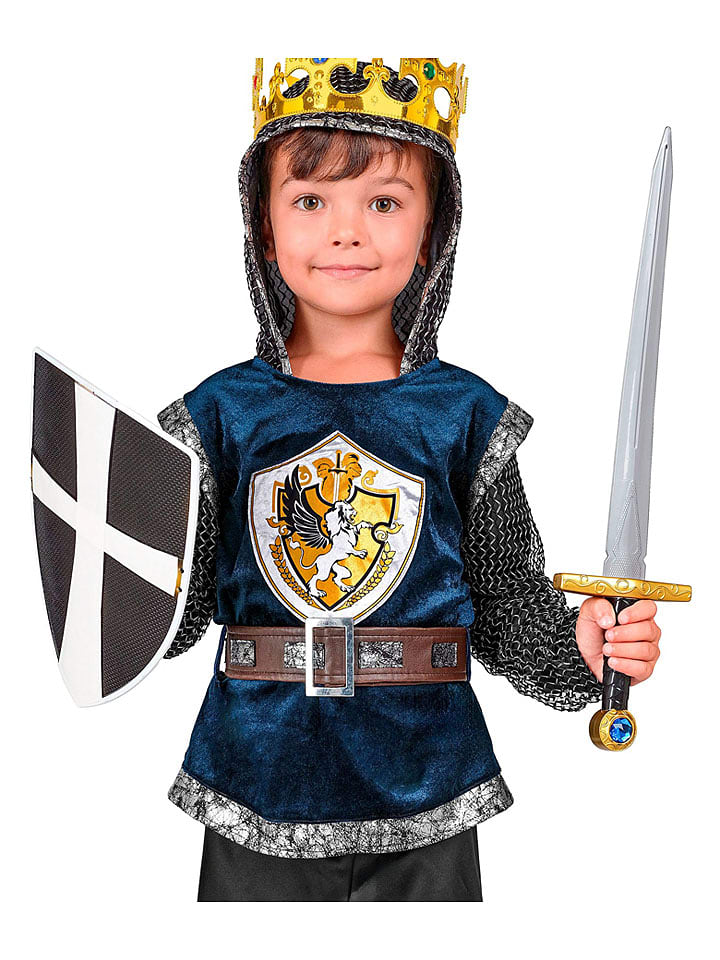 Carnival Party 2-częściowy kostium "Medieval Knight" w kolorze złoto-srebrno-granatowym rozmiar: 128