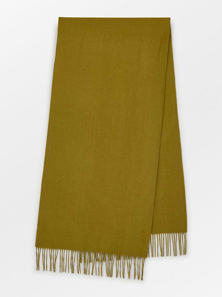 Becksöndergaard Wełniany szal w kolorze oliwkowym - 220 x 50 cm rozmiar: onesize