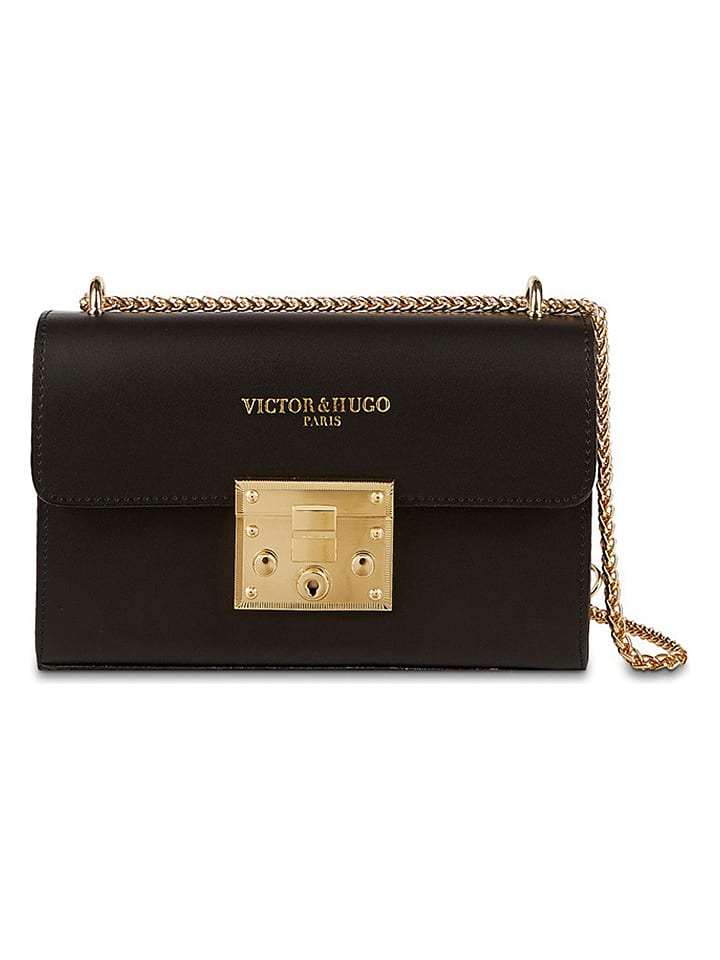 Victor & Hugo Paris Skórzana torebka "Atom" w kolorze czarnym - 23 x 15,5 x 6,5 cm rozmiar: onesize