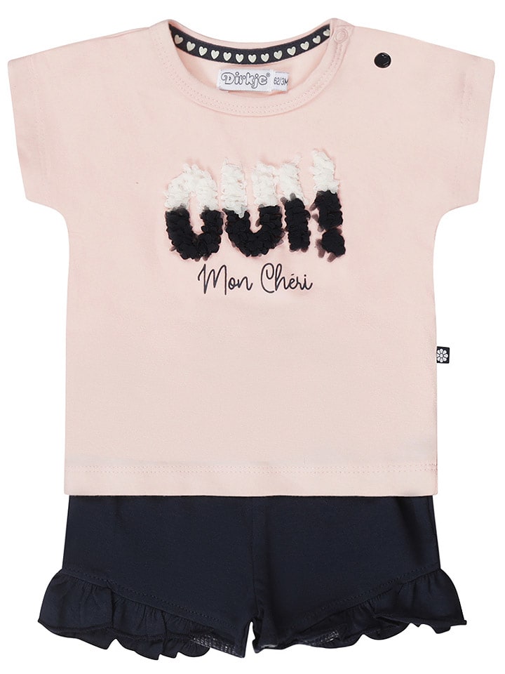 Dirkje 2-częściowy zestaw w kolorze jasnoróżowo-czarnym rozmiar: 86