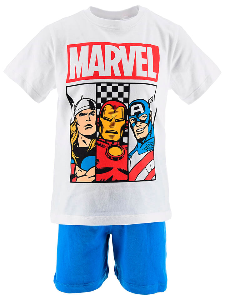 Avengers Piżama "Avengers Classic" w kolorze biało-niebieskim rozmiar: 104