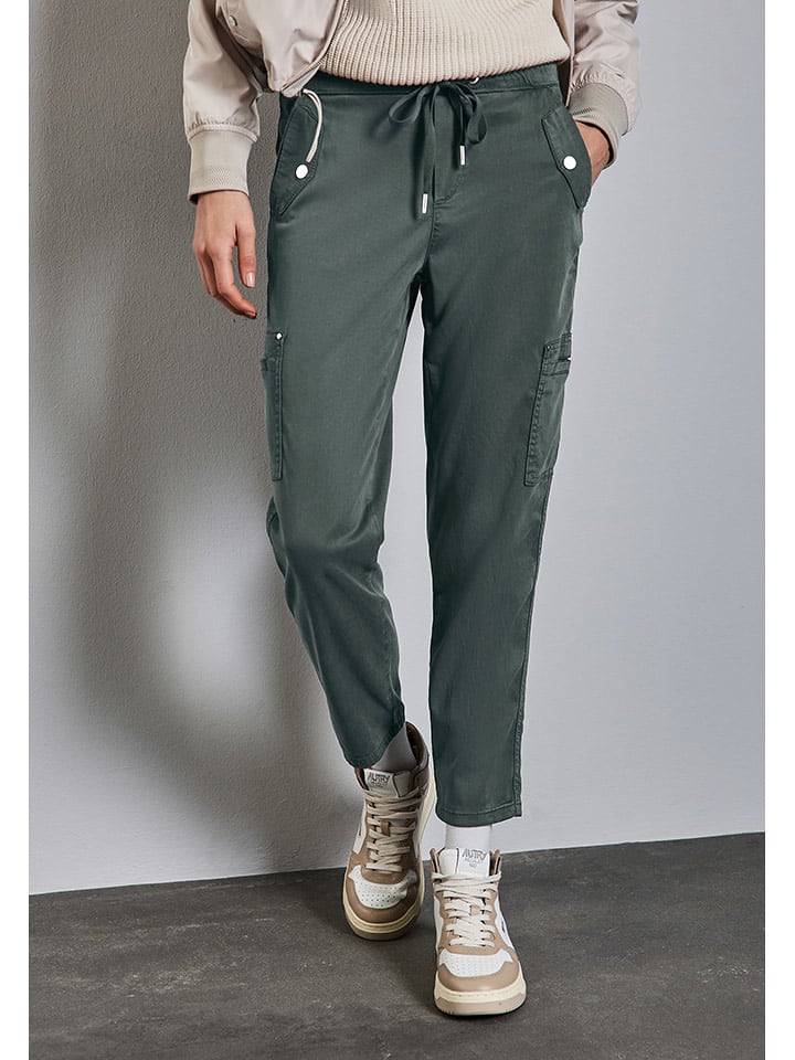 Street One Bojówki "Bonny" w kolorze ciemnozielonym rozmiar: 38/L28