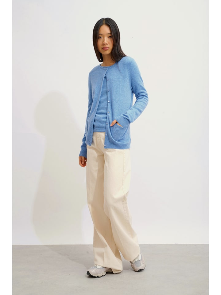 AUTHENTIC CASHMERE Kaszmirowy kardigan "Caron" w kolorze błękitnym rozmiar: S