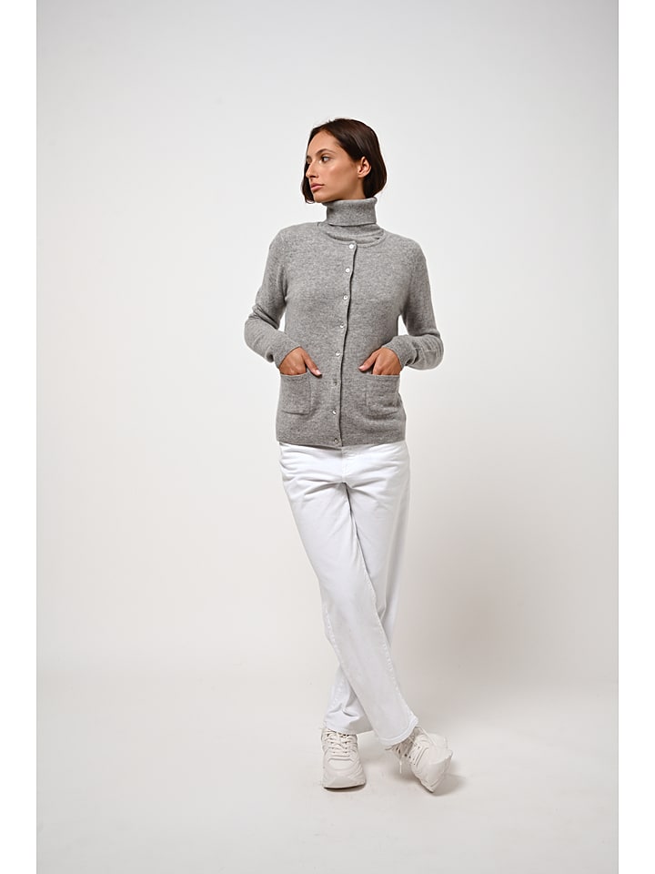 AUTHENTIC CASHMERE Kaszmirowy kardigan "Caron" w kolorze szarym rozmiar: XL