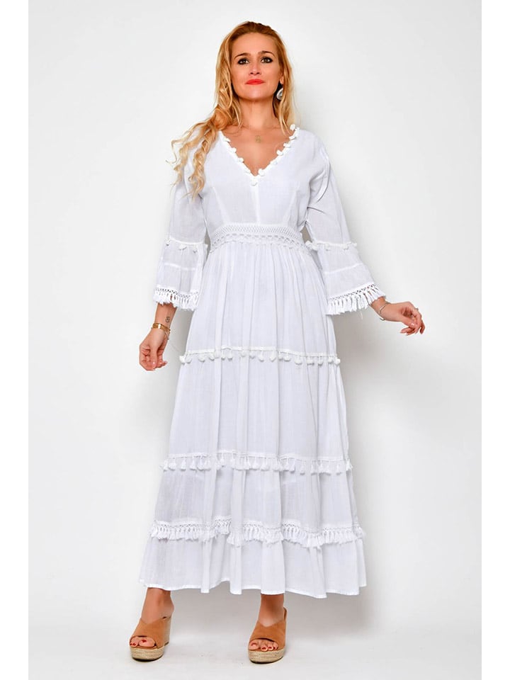 Tarifa Sukienka w kolorze białym rozmiar: L