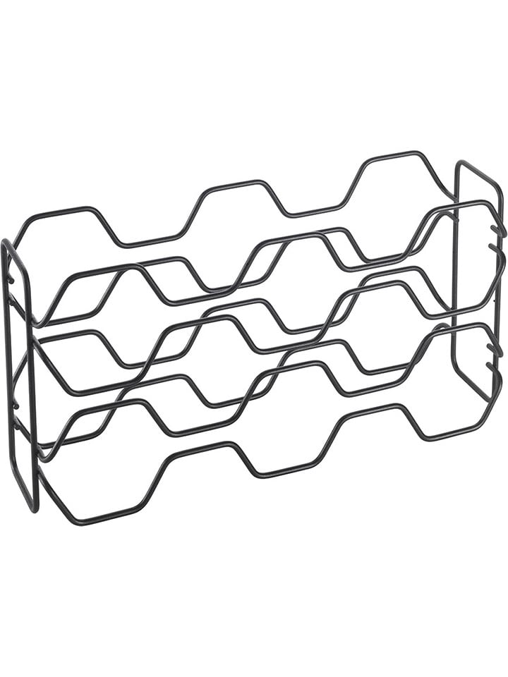 metaltex Regał "Hexagon" w kolorze czarnym na butelki wina - 43 x 22 x 12 cm rozmiar: onesize