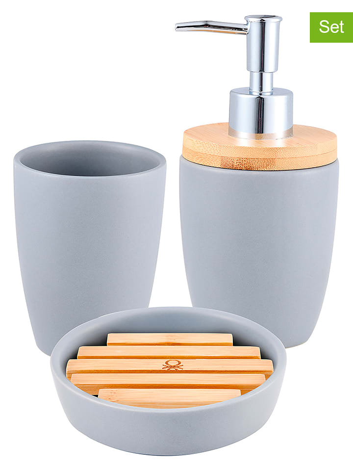 Benetton 3-częściowy zestaw łazienkowy w kolorze szarym rozmiar: onesize