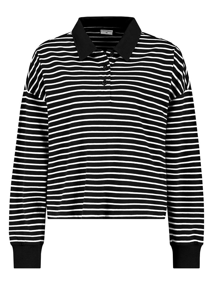 Eight2Nine Koszulka polo w kolorze czarno-białym rozmiar: M