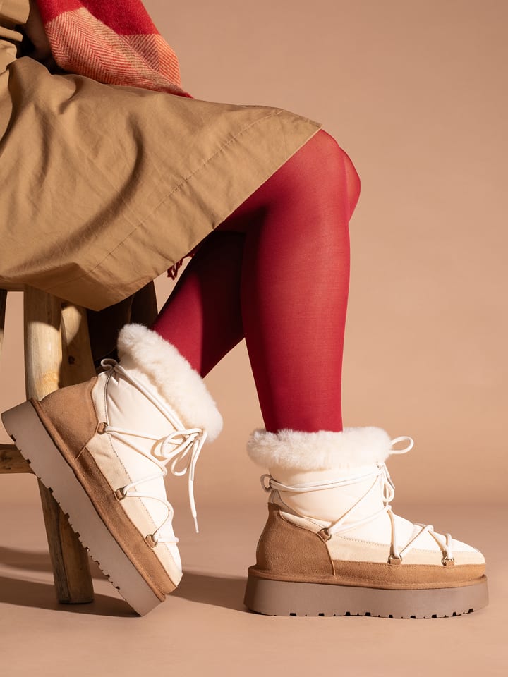 Gooce Skórzane botki zimowe "Warm" w kolorze jasnobrązowo-kremowym rozmiar: 36