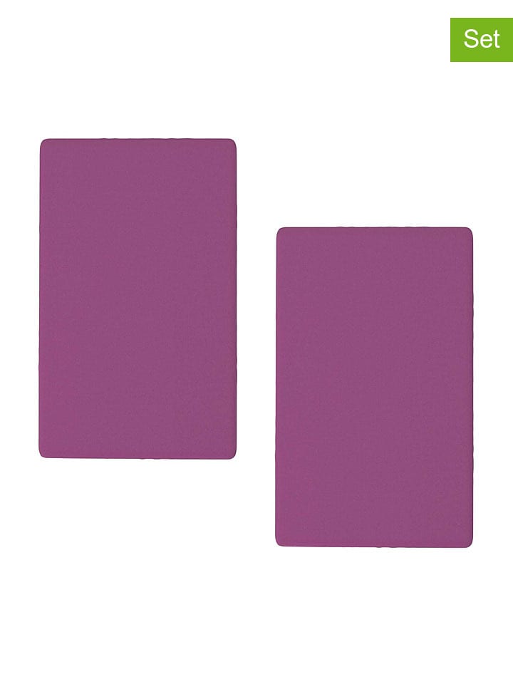 Benetton Prześcieradła (2 szt.) w kolorze fioletowym na gumce rozmiar: 160x200 cm