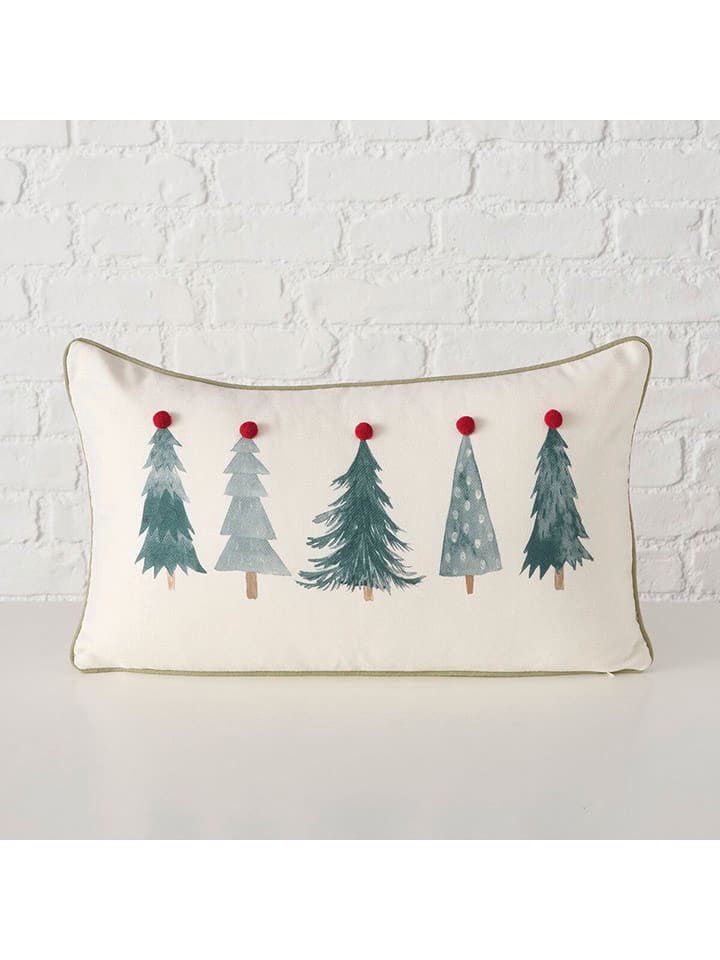 Boltze Poduszka "Carol" w kolorze biało-zielonym - 50 x 30 cm rozmiar: onesize