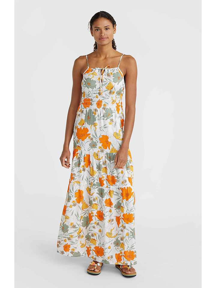 O´NEILL Sukienka "Quorra" w kolorze biało-zielono-pomarańczowym rozmiar: S