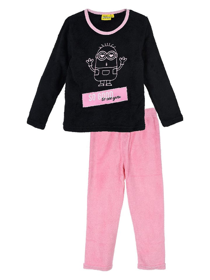 Minions Piżama "Minionki" w kolorze jasnoróżowo-czarnym rozmiar: 104