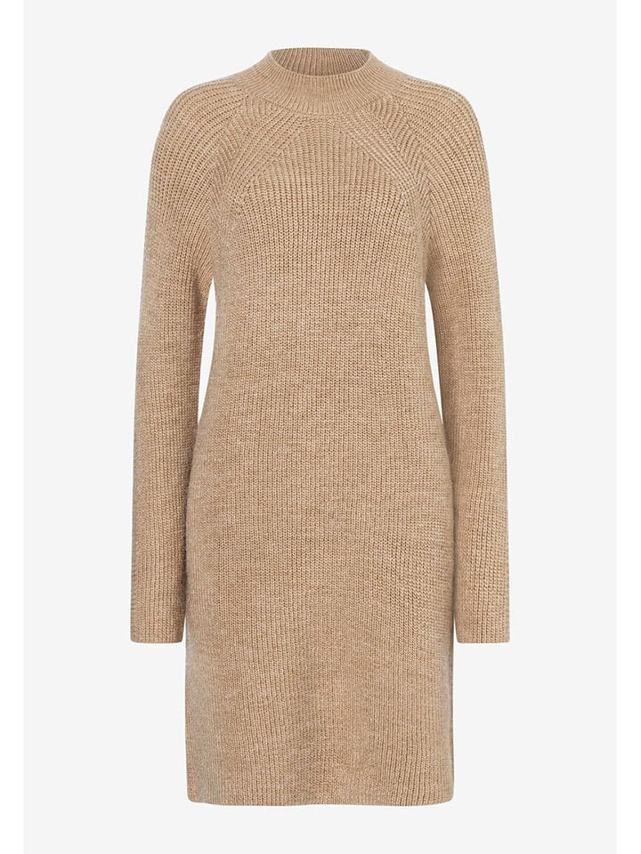 More & More Sukienka dzianinowa w kolorze jasnobrązowym rozmiar: 36