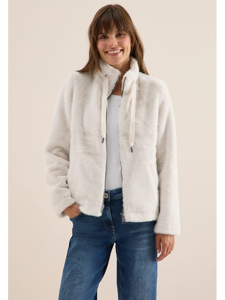 Cecil Kurtka pluszowa w kolorze białym rozmiar: M